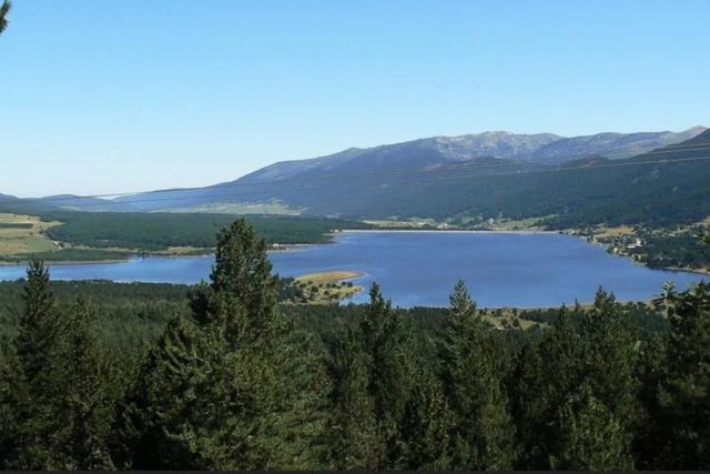 Paysage des Angles : forêt et montagne au loin.